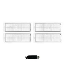 INF Pack of 4 Vacuum Cleaner Filters for Xiaomi Robot Vacuum Mop 2S/Mop P/Mop Pro/XMSTJQR2S/STYTJ02YM, 4 x HEPA Filters, 1 x Cleaning Brush