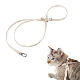 BuddyArmor Cat Harness Escape-Proof Anti-Choking Adjustable Nylon Harness Lightweight with Anodized Aluminum Buckle, Ideal for Cats Outdoor Walking and Training, IDA Award (Linen, L (21.7"))