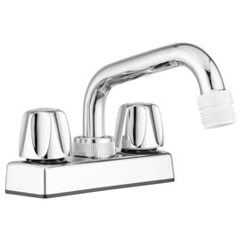 Pacific Bay - Lynden Utility Laundry Sink Faucet with Swivel Stainless Steel Spout - Optional Threaded Spout Garden Hose Adapter - Metallic Chrome Plating Over Plastic - Includes Install Hardware