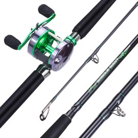 Sougayilang Catfish Baitcast Reel and Fishing Rod Combo, Conventional Fishing Wheel & 2pcs Catfish Casting Rod,Comfortable EVA Non-Slip Grips,Aluminum Reel Seat for Big Saltwater Game
