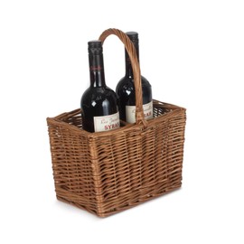Red Hamper DB001 Wicker Double Steamed 2 Bottle Drinks Basket