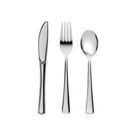 Cubiertos Elegantes Reutilizables Plástico Premium 150 Piezas para Fiestas Bodas Eventos Reuniones Vajilla Platos Tenedores Cuchillos Cucharas Resiste
