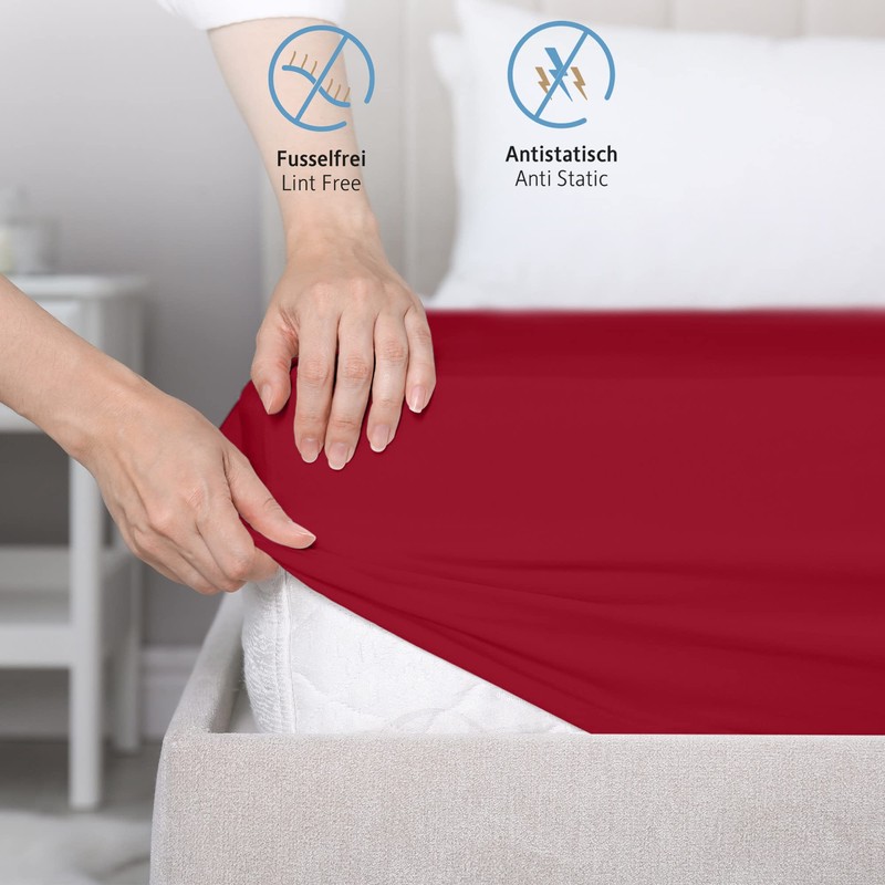 Komfortec Single Fitted Sheet 100% Cotton, 11 inch (30 cm)