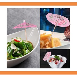 LIKENNY Cocktail Umbrellas Toothpick Umbrellas Cocktail Cooking Decorations Mini Paper Umbrellas Colorful Hawaii Umbrella Ornaments Fruit Pick (About 50 Pcs)