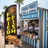 Fried Fish Feather Flag, 8.2ft Fried Fish Flag with Aluminum