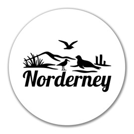 Huuraa Sticker Norderney Beach Design Gift 10 cm Sticker Norderney Gift Idea