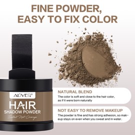 Scattered Hair Brown, 4 g Roots Powder Hair Thickener Hair Concealer for Hair Thickening for Women and Men, Wind and Waterproof for Concealing Roots (Brown)