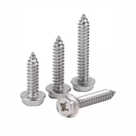 FandWay 304 Stainless Steel Phillips Hex Washer Self-Tapping Screws, M4 x 8/12/16/20/30mm, 100-Pieces Set