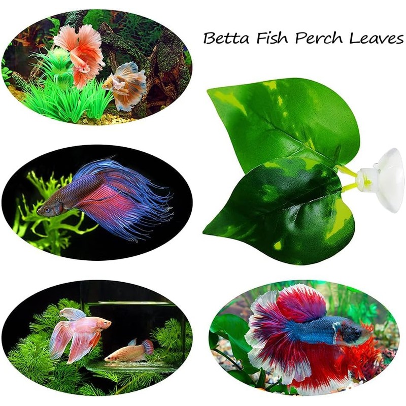GNOLKEE Betta Leaf Hammock Silicone Peace Plant Accessories, Beta Fish