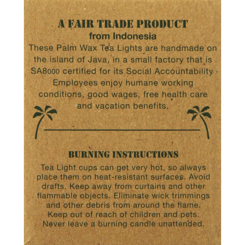 Aloha Bay Palm Wax Tea Lights with Aluminum Holder Cream