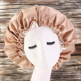 Sleep Hair Perm Hair Mask Satin Banding Night Care Treatment Hair Cap S873 1 Piece Beige / 수면 헤어펌 헤어마스크 새틴 밴딩 나이트케어 트리트먼트 헤어 캡 S873 1개 베이지