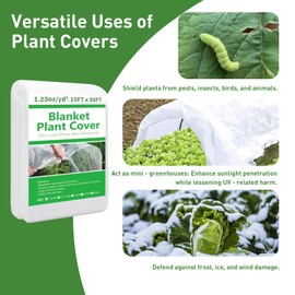 Ukontagood 2 Pack Plant Covers Freeze Protection, 10ft x 50ft Frost Blanket for Plants Tree Blanket Cover, Freeze Protection Garden Covers for Outdoor Plants Winter or Floating Row Covers