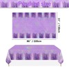 APUXXJUPA 4 Pack Shiny Purple Tablecloths, Laser Purple Table Cover