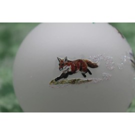 H046 Hand-made Christmas Ornament horse - brown & sorrel fox hunter & hound