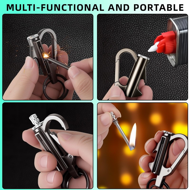 Metal Keychain Lighter With Multifunctional Bottle Opener, Permanent Match Infinity