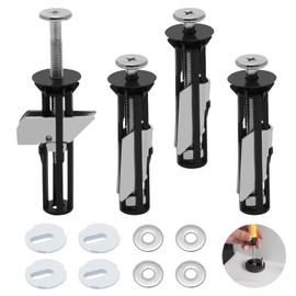 Toilet Seat Fittings, 4 Pack Toilet Seat Screws, Stainless Steel Toilet Seat Fixings for Top Lid Hinges, Universal Toilet Seat Bolts for Blind Holes Easy Install Replacement Fixing Kit with Gaskets