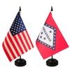 2 Pack USA & Arkansas Desk Flag, 1 Arkansas Table