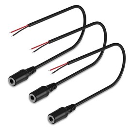 SIOCEN 3-Pack Replacement 3.5mm Female Jack to Bare Wire Open End TRS 2 Pole Stereo 1/8" 3.5mm Jack Plug Connector 3.5mm Female Headphone Aux Audio Cable,Headset Earphone Microphone Cord Repair 1FT