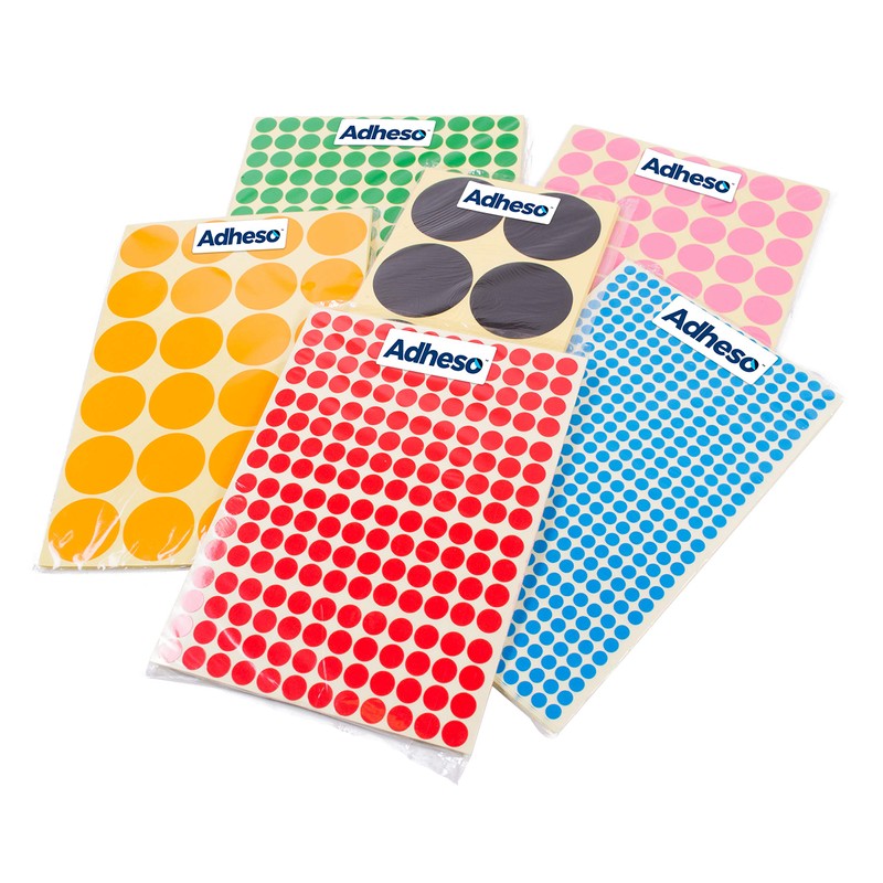 Adheso Pack of 12 Multicolour Sheets - 6mm 1/4 Inch