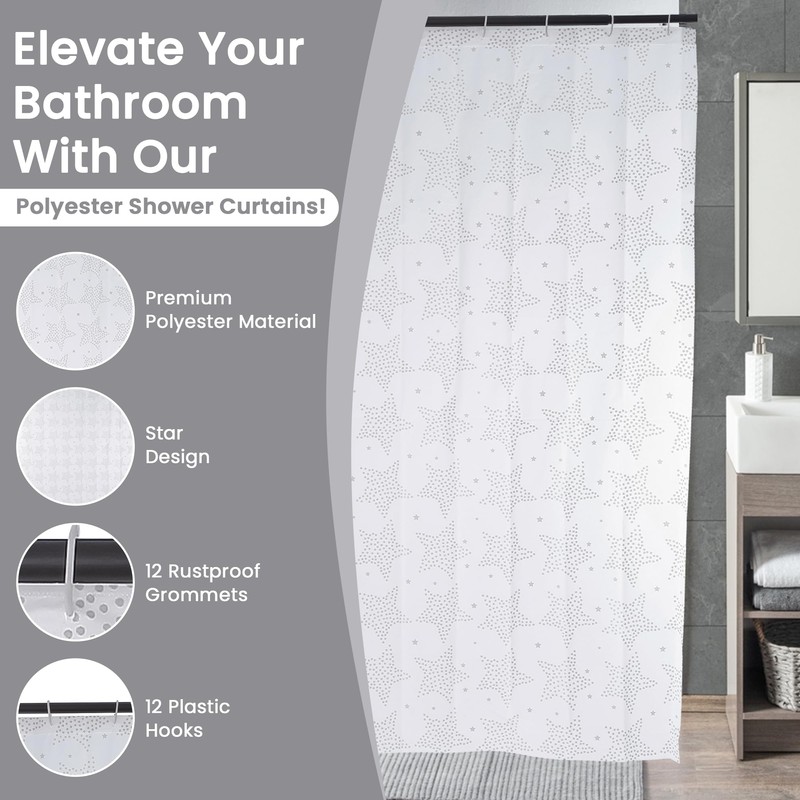 Blue Canyon Star Shower Curtain, Premium Polyester Material, Anti –