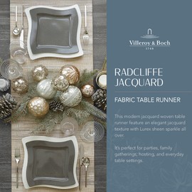 Villeroy & Boch Radcliffe Jacquard Table Runner, Festive Holiday Table Decor, 16 Inches x 72 Inches