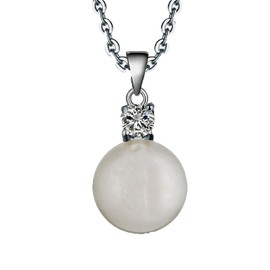 Daisy Philip Pearl Sterling silver new ladies fashion jewellery crystal zircon pearl round pendant necklace