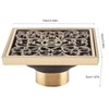 Brass Shower Drain Bathroom Floor Drain with Removable Cover Grid