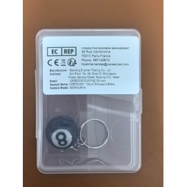 ODETOJOY Billiards Keychain Pool Ball Keychain Lucky 8 Ball Pool Player Gift for Billiards Lover Black 8 Key Ring Dia 1inch (1pc/set)