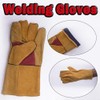 Welding Gloves, Length 35 cm, Leather Welding Gloves, Protective Gloves,
