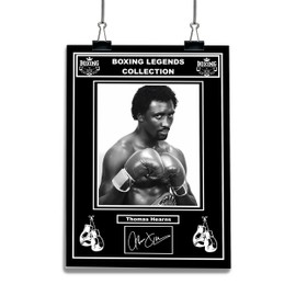 Boxing Legends Collection: Thomas Hearns Boxer, The Hitman/Motor City Cobra, Champion Pre-Printed Autograph Signed Print Boxing Memorabilia Fan Art (A4 Print Only)