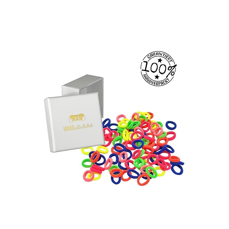 Hair Bobbles Small Colourful Mix Neon and Pastel (Pack of
