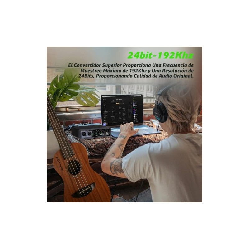 BOMGE Interfaz de audio USB (32 bits/192 kHz) con XLR,