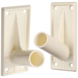 Kisangel 2Pcs Plastic Flag Pole Bracket, Wall Flag Pole Mount Adhesive Holder Rack Bracket for Outdoor Garden Stand Base Porch