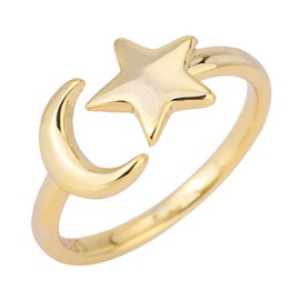 FOMIYES Open Ring Aesthetic Star Moon Ring for Women Statement Jewelry Decoration for Present for Birthdays Festivals and Special Occasions