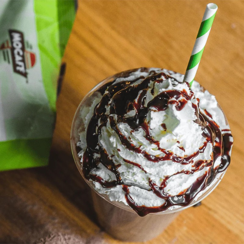 MOCAFE Peppermint Mocha Frappe Mix, Blended Iced Coffee Powder, Chocolate