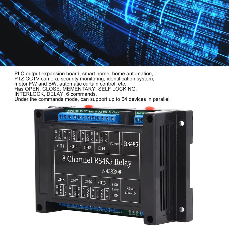 Relay Module 8 Channel RS485 RTU Remote Control Switch DC