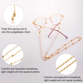 Pack of 6 Glasses Chains for Women Glasses Cord with Rubber Ring (Elegant Style), multicoloured