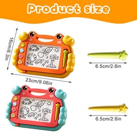 DAJILI 2PCS Magnetic Drawing Board, Magic Scribbler Erasable, Magnet Doodle Board for Toddler, Colorful Magna Doodles Writing Pad, First Birthday Gifts for Girls Boys Birthday Present for Kids Age 1-3