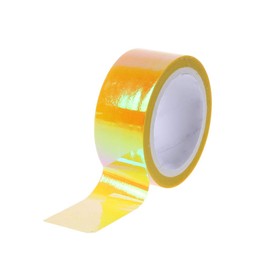 PHILSP Twining Tape Rhythmic Gymnastics Decoration Holographic RG Prismatic Glitter Tape Hoops Stick Yellow