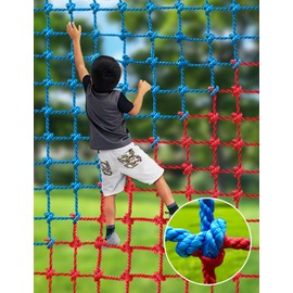 JumpTrzz Climbing Cargo Net, Polyester Playground Climbing Net, Heavy Duty Large Military Climbing Net for Kids Outdoor, Kids Safety Protection Net, Rope Ladder, Jungle Gyms, Swingset, Treehouse