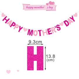 Happy Mother's Day Banner, Mothers Day Bunting Mothers Day Decorations for Mothers Day Anniversary Photo Booth Background Decoration for Indoor and Outdoor Parties.