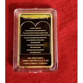 3 X Ten Commandments Jesus on the cross 1 oz Golden Clad Bar New In Capsule