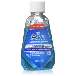 Crest Pro-Health Mouthwash, Alcohol Free, Multi-Protection Clean Mint 1.2 oz (Pack of 2)