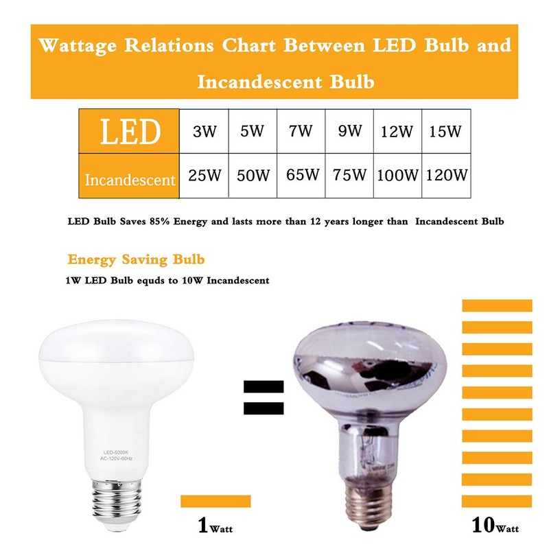Small frog BR25/R25 Led Can Light Bulbs, 9W Dimmable Flood