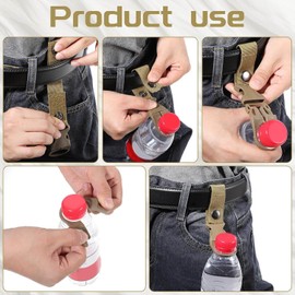 Plastic Bottle Holder with Carabiner, Plastic Bottle Cover, For Walks, Outdoors, Foldable, Black, Lightweight, Portable, Separate, Removable, Drink Holder, Easy to Put on and Take Off, Outdoor