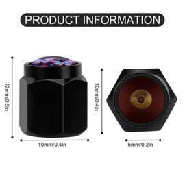 Muishi Beautiful Purple Butterflies Tire Valve Stem Caps, Aluminum Black Stem Tire Valve Caps Universal Stem Covers for Cars, SUVs, Trucks, Bikes, Motorcycles, Bicycles (4 Pack)