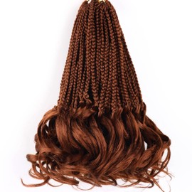 French Curl Braiding Hair 10Inch Color 350 French Curl Crochet Braids Ginger Crochet Hair for Women Short Crochet Braids French Curly Braiding Hair Goddess Box Braids Crochet Hair Extensions (7Packs)