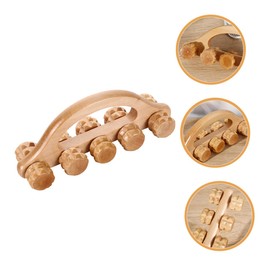 Ipetboom 2pcs Handheld Massage Roller Ball Wooden Neck Massager Heat Roller Massager for Muscle Relaxation for Home Travel