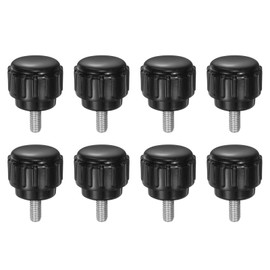 QUARKZMAN Pack of 8 Thumb Screws with Thread M3 x 6 mm Round Head Screw Round Handle Screw Round Handle Bolt Clamping Buttons 14 mm Hand Buttons Thumb Screws Tension Screw for Industrial Machine