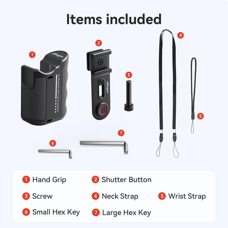 Alevnr Hand Grip for 360 Ace Pro2/Ace Pro/DJI Action5 Pro/4